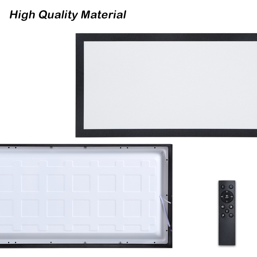 Brilagi - ściemnialny plafon łazienkowy FRAME SMART LED/30W/230V 30x60 cm 3000-6000K IP44 czarny + pilot zdalnego sterowania