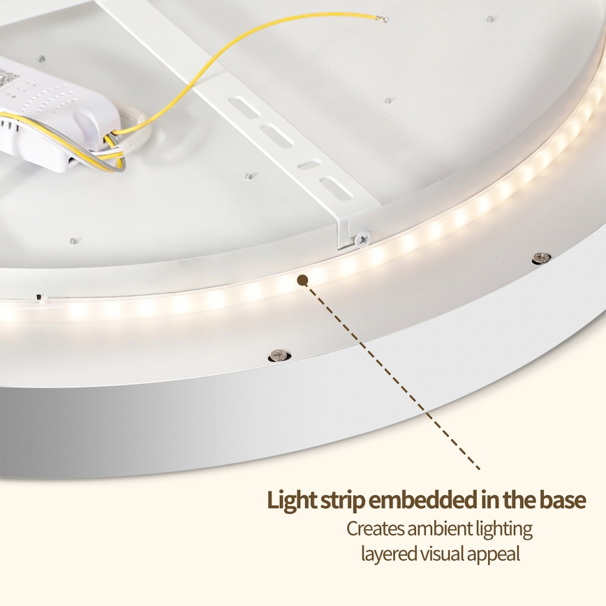 Brilagi - Ściemnialna oprawa sufitowa LED GLASS POOL DOUBLE LED/48W/230V 3000-6000K 40 cm biała + pilot zdalnego sterowania