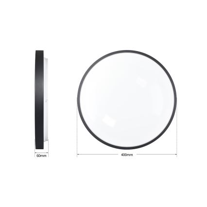 Brilagi - LED ściemnialna oprawa sufitowa GLASS POOL DOUBLE LED/48W/230V 3000-6000K 40 cm czarna + pilot zdalnego sterowania