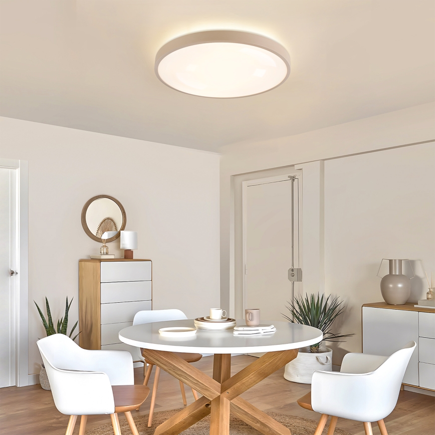 Brilagi - LED ściemnialna lampa sufitowa GLASS POOL DOUBLE LED/60W/230V 3000-6000K 50 cm beżowa + pilot zdalnego sterowania