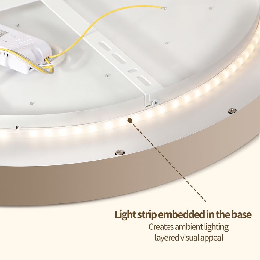 Brilagi - LED ściemnialna lampa sufitowa GLASS POOL DOUBLE LED/60W/230V 3000-6000K 50 cm beżowa + pilot zdalnego sterowania