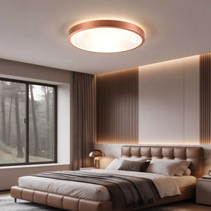 BRILAGI - LED ściemnialna lampa sufitowa GLASS POOL DOUBLE LED/60W/230V, średnica 50 cm, miedziana + pilot zdalnego sterowania