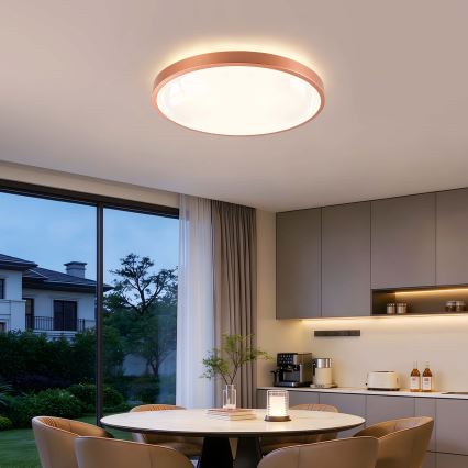 BRILAGI - LED ściemnialna lampa sufitowa GLASS POOL DOUBLE LED/60W/230V, średnica 50 cm, miedziana + pilot zdalnego sterowania