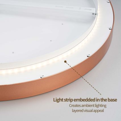 BRILAGI - LED ściemnialna lampa sufitowa GLASS POOL DOUBLE LED/60W/230V, średnica 50 cm, miedziana + pilot zdalnego sterowania