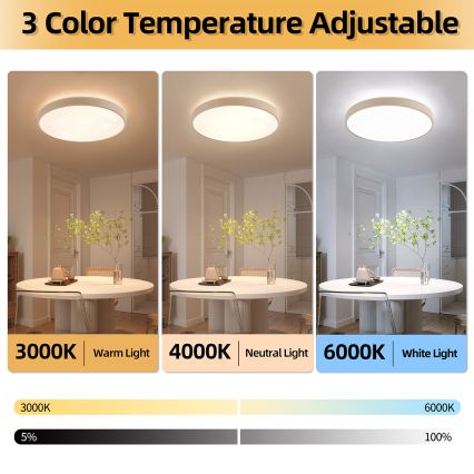 Brilagi - Ściemnialna lampa sufitowa LED GLASS POOL DOUBLE LED/80W/230V 3000-6000K 60 cm beżowa + pilot zdalnego sterowania