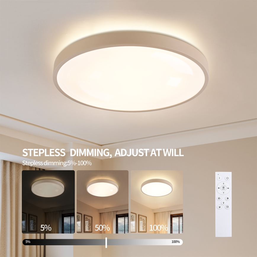 Brilagi - Ściemnialna lampa sufitowa LED GLASS POOL DOUBLE LED/80W/230V 3000-6000K 60 cm beżowa + pilot zdalnego sterowania