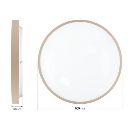 Brilagi - Ściemnialna lampa sufitowa LED GLASS POOL DOUBLE LED/80W/230V 3000-6000K 60 cm beżowa + pilot zdalnego sterowania