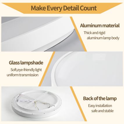 Brilagi - LED Ściemnialna lampa sufitowa GLASS POOL DOUBLE LED/80W/230V 3000-6000K 60 cm biała + pilot zdalnego sterowania