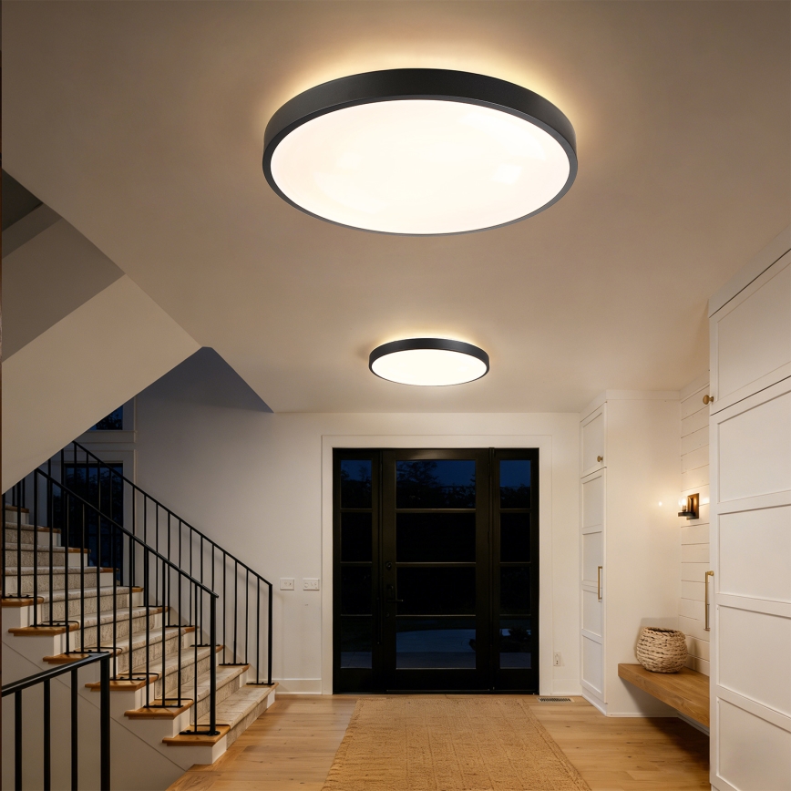 Brilagi - Ściemnialny plafon LED GLASS POOL DOUBLE LED/80W/230V 3000-6000K 60 cm czarny + pilot zdalnego sterowania