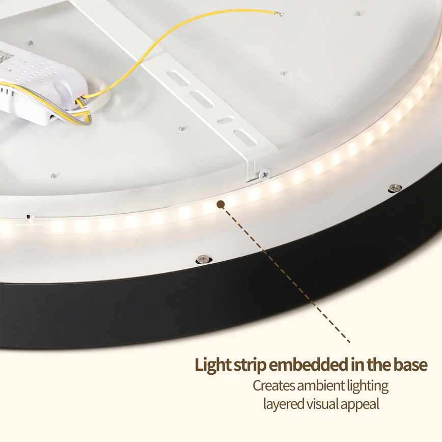 Brilagi - Ściemnialny plafon LED GLASS POOL DOUBLE LED/80W/230V 3000-6000K 60 cm czarny + pilot zdalnego sterowania