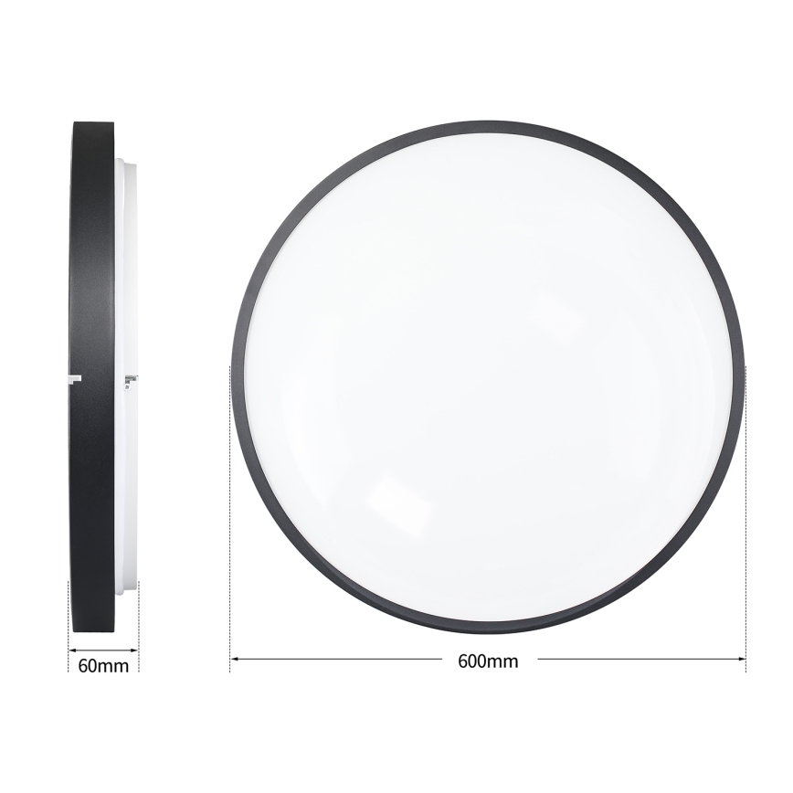 Brilagi - Ściemnialny plafon LED GLASS POOL DOUBLE LED/80W/230V 3000-6000K 60 cm czarny + pilot zdalnego sterowania