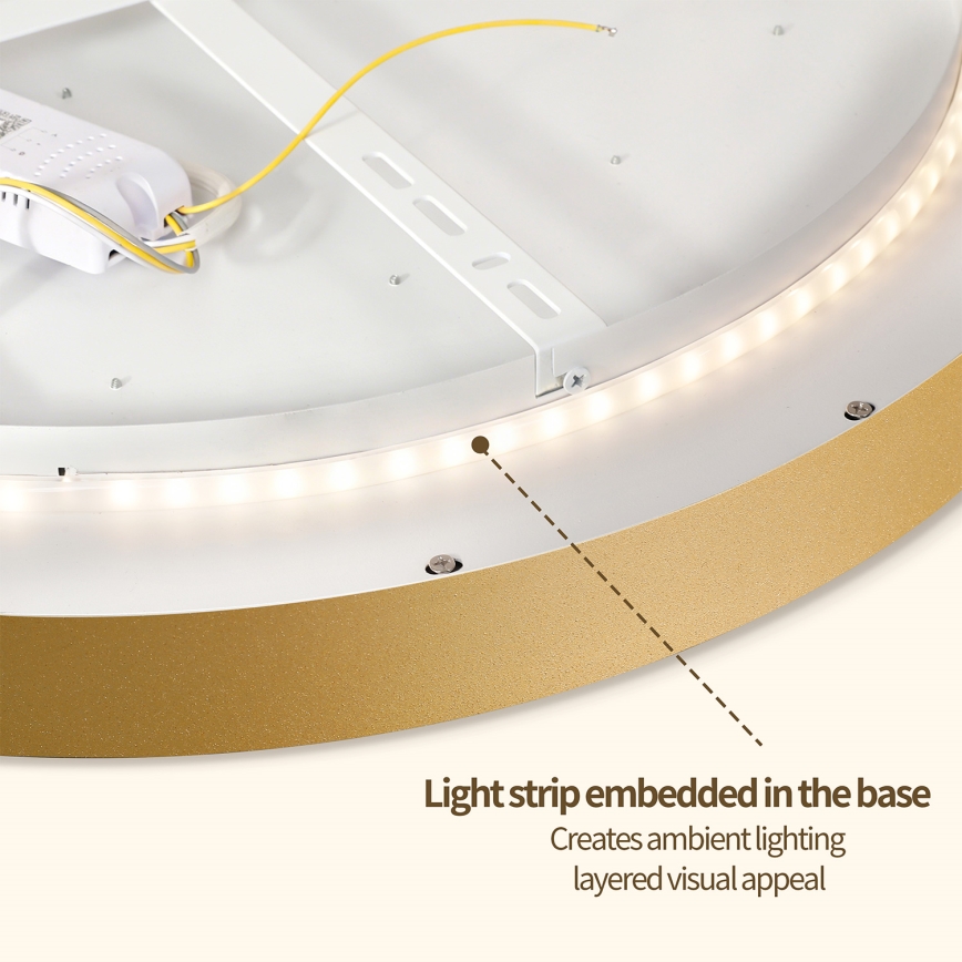 Brilagi - ściemnialna oprawa sufitowa LED GLASS POOL DOUBLE LED/80W/230V 3000-6000K 60 cm złota + pilot zdalnego sterowania