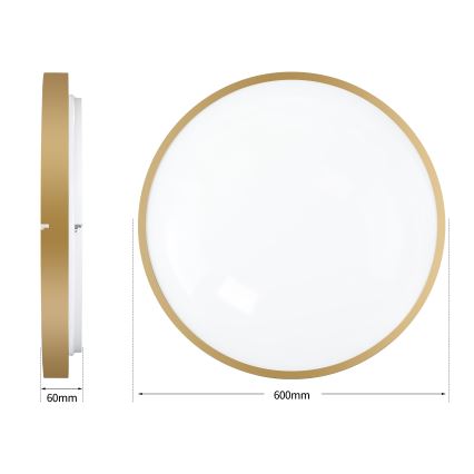 Brilagi - ściemnialna oprawa sufitowa LED GLASS POOL DOUBLE LED/80W/230V 3000-6000K 60 cm złota + pilot zdalnego sterowania