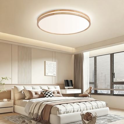Brilagi - ściemnialna lampa sufitowa LED MOLINA LED/100W/230V 3000-6000K dąb śr. 80 cm + pilot zdalnego sterowania