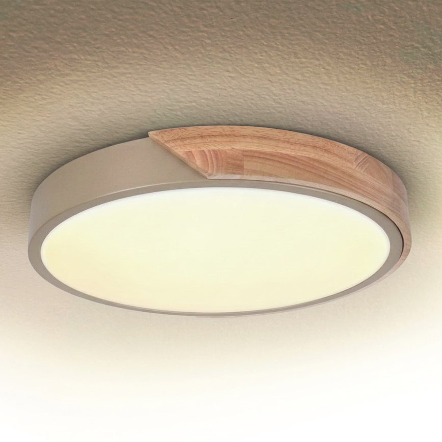 BRILAGI - ściemnialny plafon LED PILANA LED/48W/230V 3000-6500K dąb/beżowy śr. 40 cm + pilot zdalnego sterowania