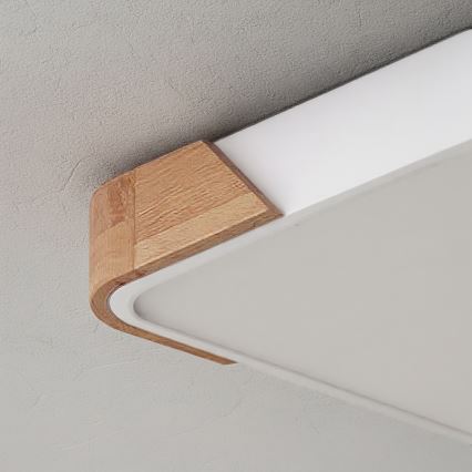 Brilagi - Ściemnialna oprawa sufitowa LED PILANA LED/48W/230V 3000-6500K dąb/biały 42x42 cm + pilot zdalnego sterowania