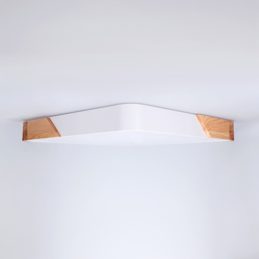 Brilagi - Ściemnialna lampa sufitowa LED PILANA LED/48W/230V 3000-6500K dąb/biały 42x42 cm + zdalne sterowanie