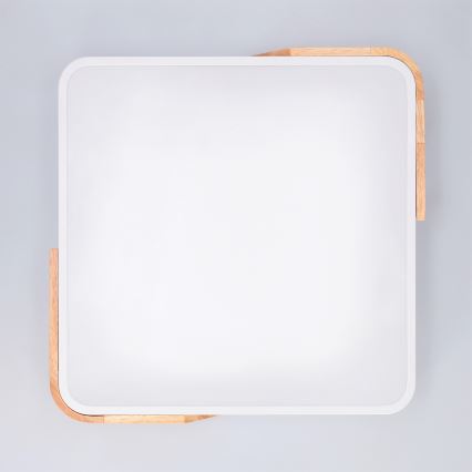 Brilagi - Ściemnialna lampa sufitowa LED PILANA LED/48W/230V 3000-6500K dąb/biały 42x42 cm + zdalne sterowanie