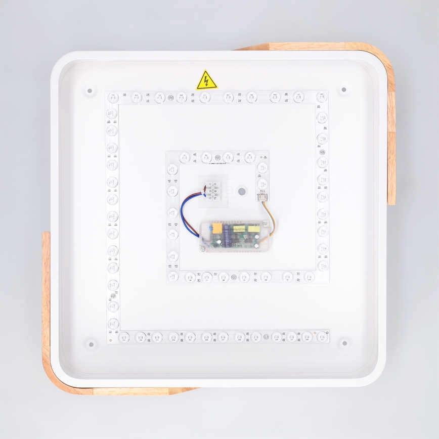 Brilagi - Ściemnialna lampa sufitowa LED PILANA LED/48W/230V 3000-6500K dąb/biały 42x42 cm + zdalne sterowanie