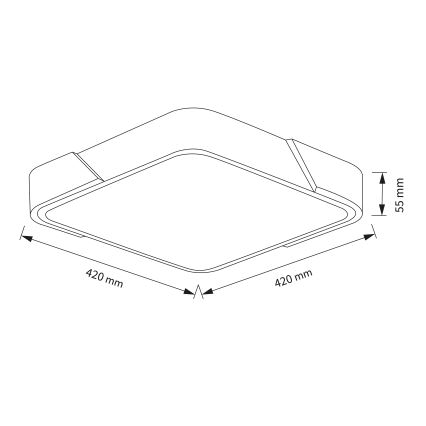 Brilagi - Ściemnialna lampa sufitowa LED PILANA LED/48W/230V 3000-6500K dąb/biały 42x42 cm + zdalne sterowanie