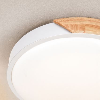 Brilagi - Ściemnialna lampa sufitowa LED PILANA LED/48W/230V dąb/biały śr. 40 cm + pilot zdalnego sterowania