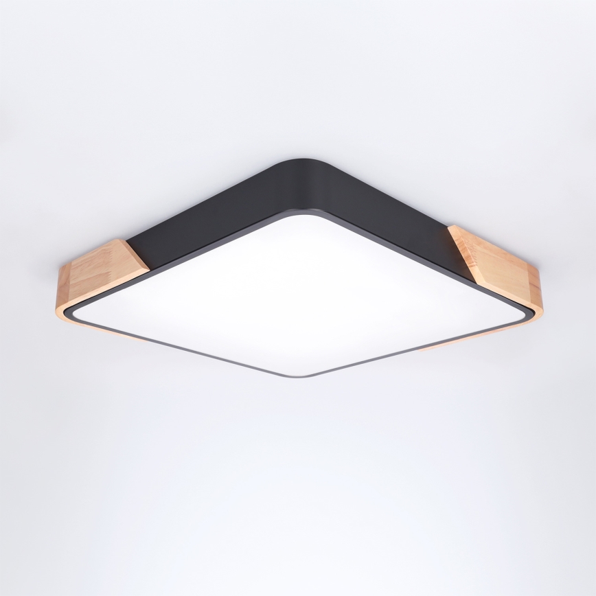 Brilagi - ściemnialna oprawa sufitowa LED PILANA LED/48W/230V 3000-6500K dąb/czarny 42x42 cm + pilot zdalnego sterowania