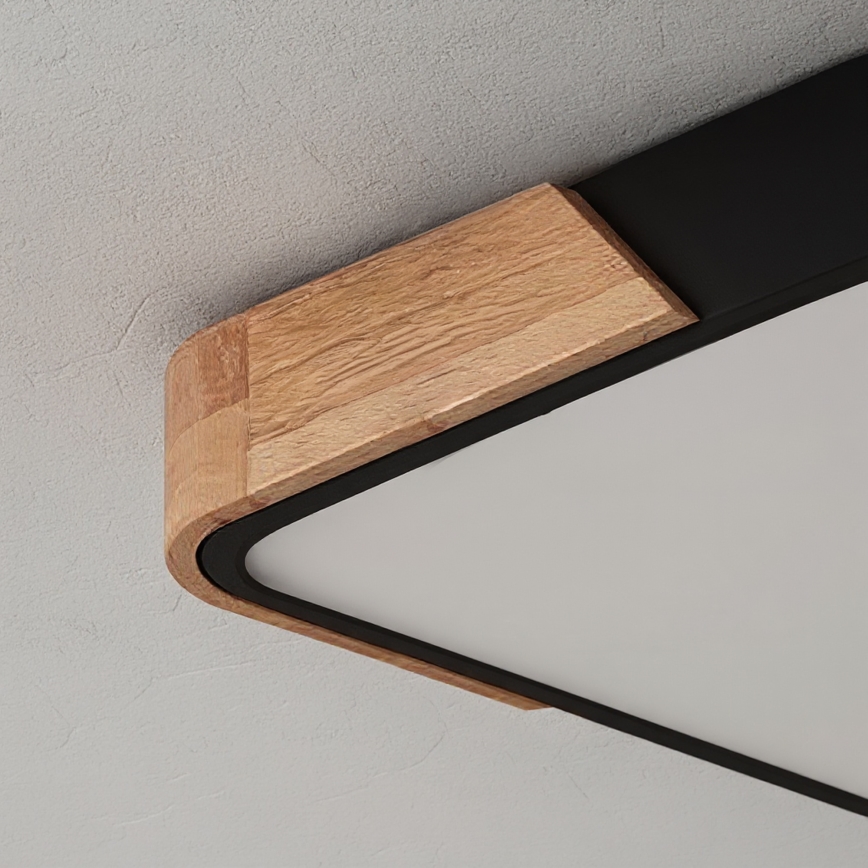 Brilagi - Ściemnialny plafon sufitowy LED PILANA LED/60W/230V 3000-6500K dąb/czarny 56x56 cm + zdalne sterowanie