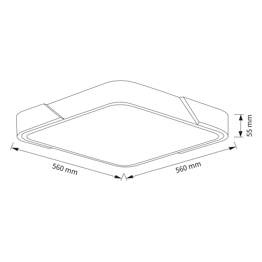 Brilagi - Ściemnialny plafon sufitowy LED PILANA LED/60W/230V 3000-6500K dąb/czarny 56x56 cm + zdalne sterowanie