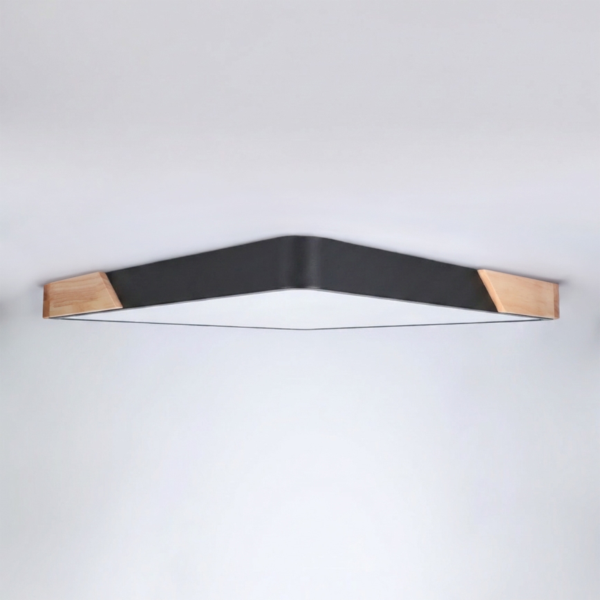 Brilagi - Ściemnialny plafon sufitowy LED PILANA LED/60W/230V 3000-6500K dąb/czarny 56x56 cm + zdalne sterowanie