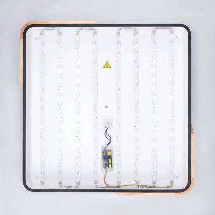 Brilagi - Ściemnialny plafon sufitowy LED PILANA LED/60W/230V 3000-6500K dąb/czarny 56x56 cm + zdalne sterowanie