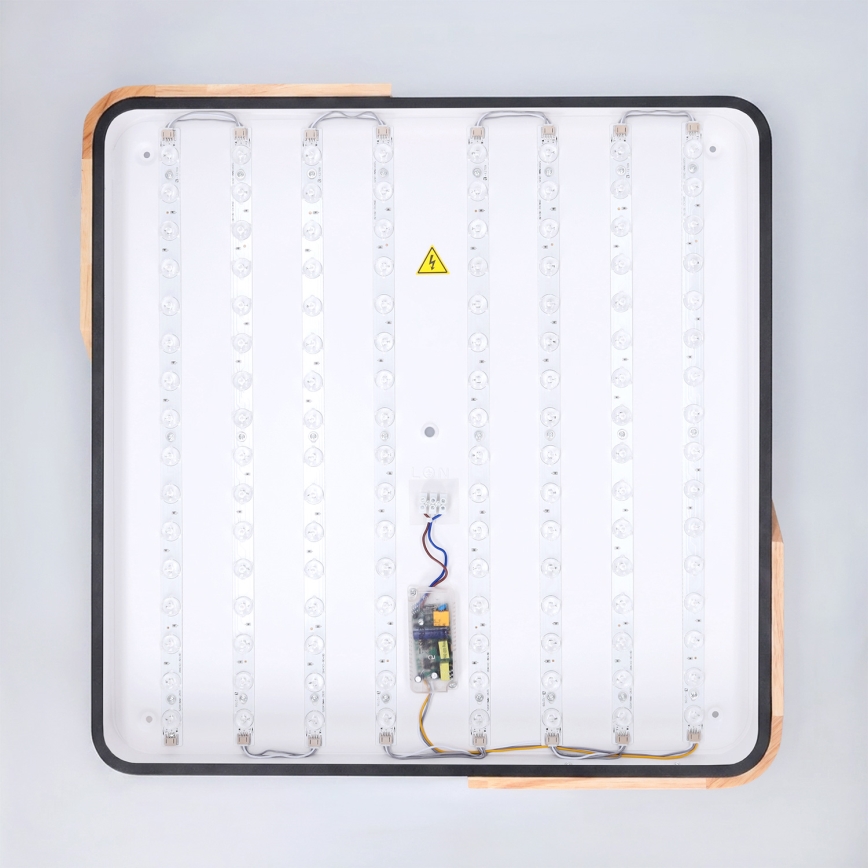 Brilagi - Ściemnialny plafon sufitowy LED PILANA LED/60W/230V 3000-6500K dąb/czarny 56x56 cm + zdalne sterowanie