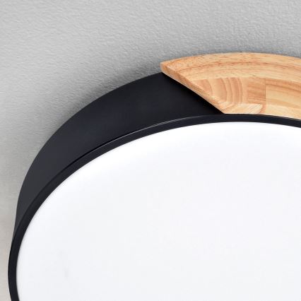 Brilagi - LED ściemnialna oprawa sufitowa PILANA LED/60W/230V 3000-6500K dąb/czarny śr. 58,5 cm + pilot zdalnego sterowania