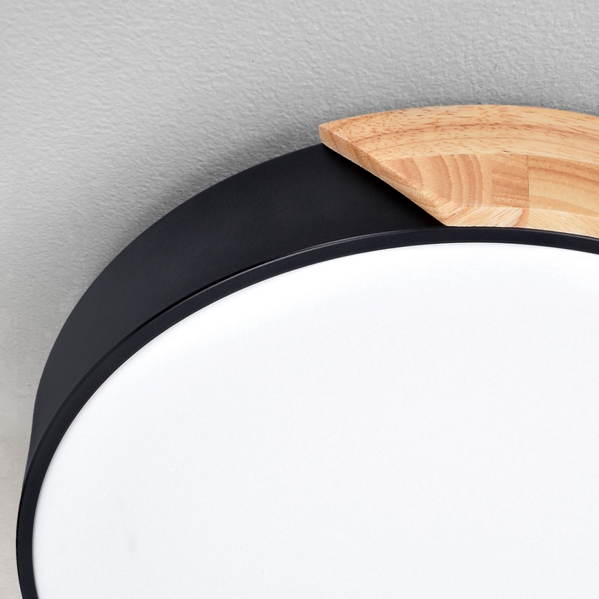 Brilagi - LED ściemnialna oprawa sufitowa PILANA LED/60W/230V 3000-6500K dąb/czarny śr. 58,5 cm + pilot zdalnego sterowania