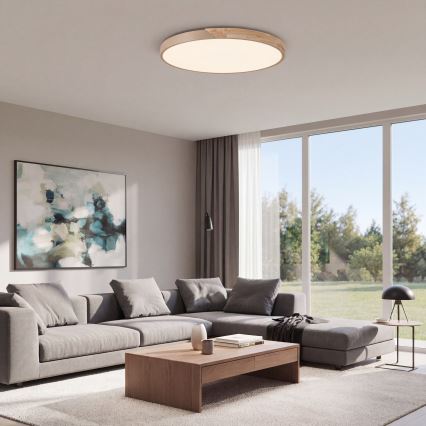 BRILAGI - ściemnialna lampa sufitowa LED PILANA LED/72W/230V 3000-6500K dąb/beżowy śr. 80 cm + pilot zdalnego sterowania