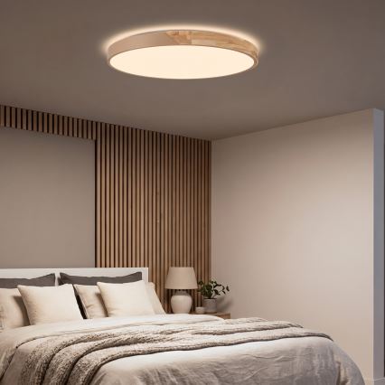 BRILAGI - ściemnialna lampa sufitowa LED PILANA LED/72W/230V 3000-6500K dąb/beżowy śr. 80 cm + pilot zdalnego sterowania