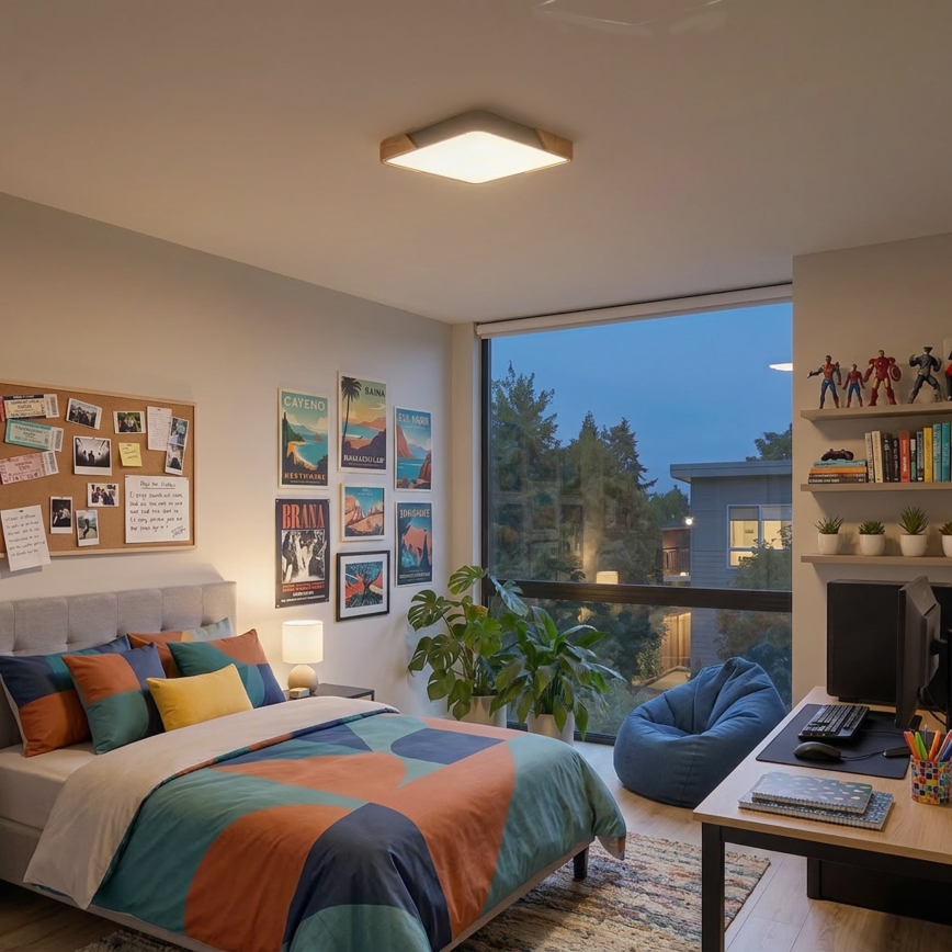 BRILAGI - LED Ściemnialna lampa sufitowa PILANA SQUARE LED/48W/230V 3000-6500K dąb/beżowa 42x42 cm + pilot zdalnego sterowania