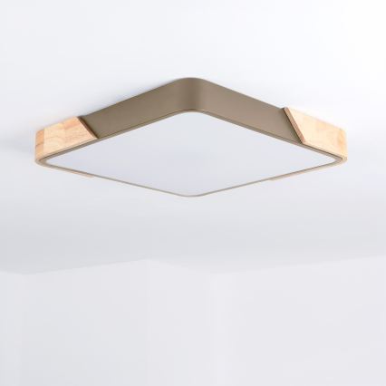 BRILAGI - LED Ściemnialna lampa sufitowa PILANA SQUARE LED/48W/230V 3000-6500K dąb/beżowa 42x42 cm + pilot zdalnego sterowania