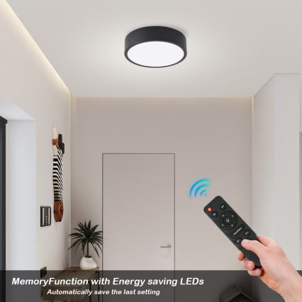 Brilagi - Ściemnialna oprawa sufitowa LED POOL LED/18W/230V 3000-6000K 20 cm czarna + pilot zdalnego sterowania