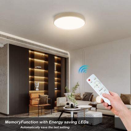 Brilagi - ściemnialna lampa sufitowa POOL LED/48W/230V 3000-6000K śr. 40 cm beżowa + pilot zdalnego sterowania