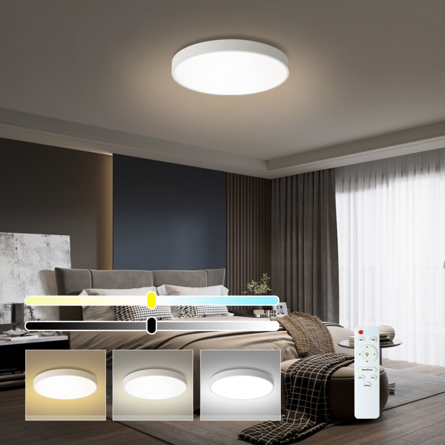 Brilagi - Oprawa sufitowa LED ściemnialna POOL LED/60W/230V 3000-6000K śr. 60 cm biała + pilot zdalnego sterowania