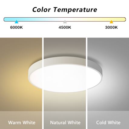 Brilagi - Oprawa sufitowa LED ściemnialna POOL LED/60W/230V 3000-6000K śr. 60 cm biała + pilot zdalnego sterowania