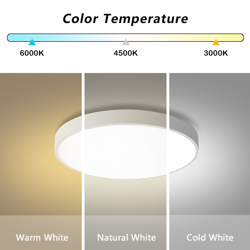 Brilagi - Oprawa sufitowa LED ściemnialna POOL LED/60W/230V 3000-6000K śr. 60 cm biała + pilot zdalnego sterowania