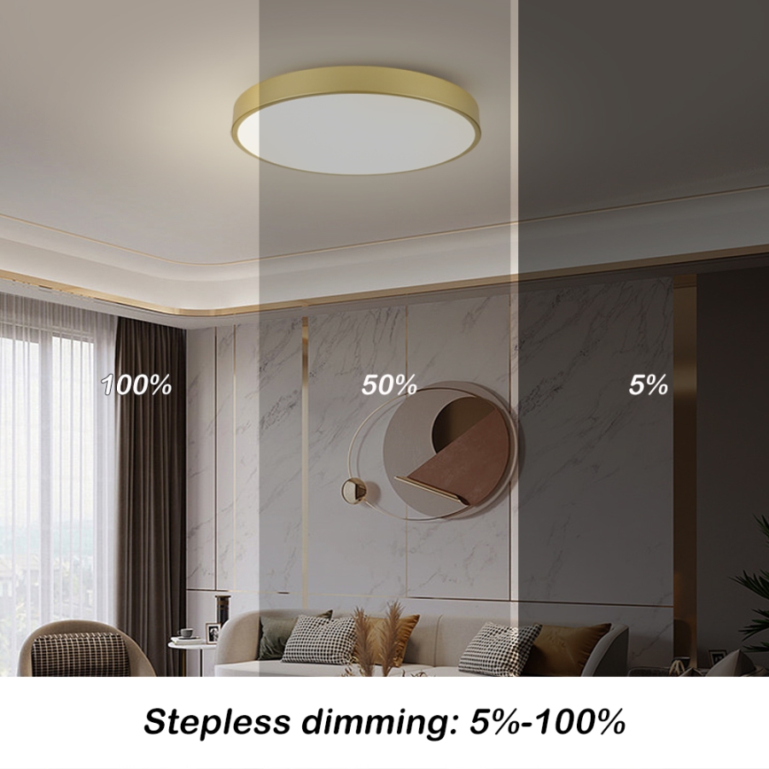 Brilagi - LED ściemniana oprawa sufitowa POOL SMART LED/100W/230V 3000-6000K 80 cm złota Wi-Fi Tuya + pilot zdalnego sterowania