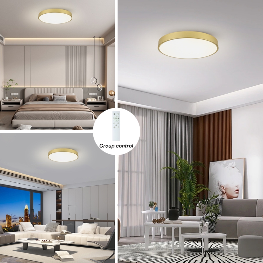 Brilagi - LED ściemniana oprawa sufitowa POOL SMART LED/100W/230V 3000-6000K 80 cm złota Wi-Fi Tuya + pilot zdalnego sterowania