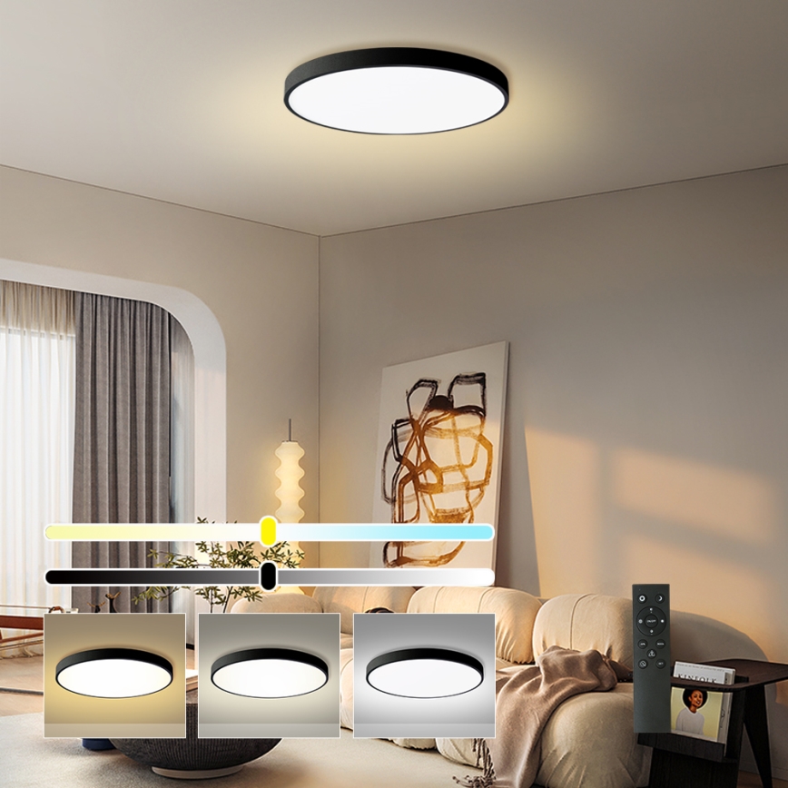 Brilagi - LED ściemnialna lampa sufitowa POOL SMART LED/180W/230V 3000-6000K śr. 120 cm Wi-Fi Tuya czarna + pilot zdalnego sterowania