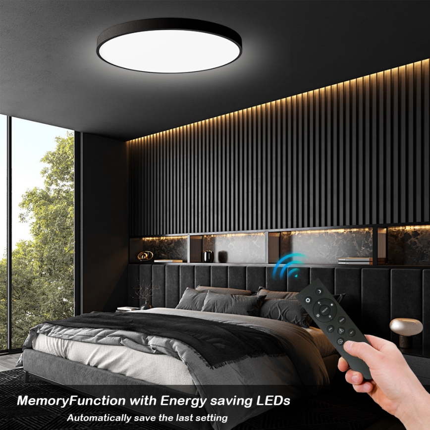 Brilagi - LED ściemnialna lampa sufitowa POOL SMART LED/180W/230V 3000-6000K śr. 120 cm Wi-Fi Tuya czarna + pilot zdalnego sterowania