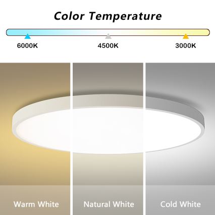 Brilagi - Ściemnialna oprawa sufitowa LED POOL SMART LED/180W/230V 3000-6000K śr. 120 cm Wi-Fi Tuya biała + pilot zdalnego sterowania