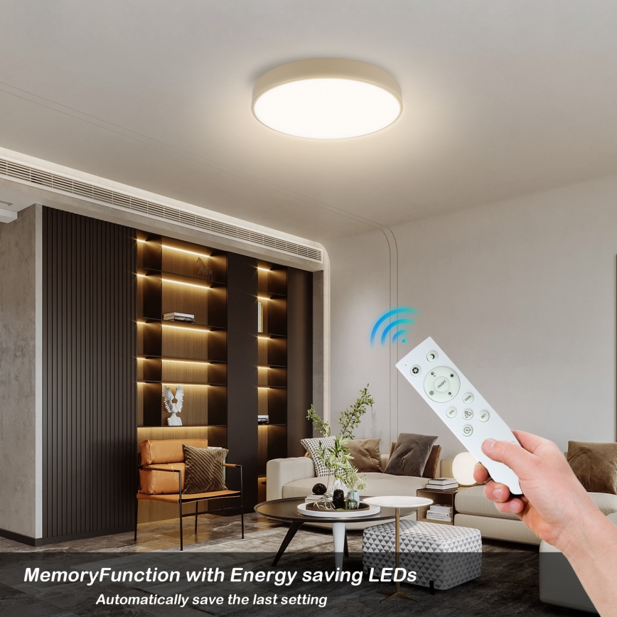 Brilagi - Ściemnialna lampa sufitowa LED POOL SMART LED/48W/230V 3000-6000K Ø 40 cm Wi-Fi Tuya beżowa + pilot zdalnego sterowania