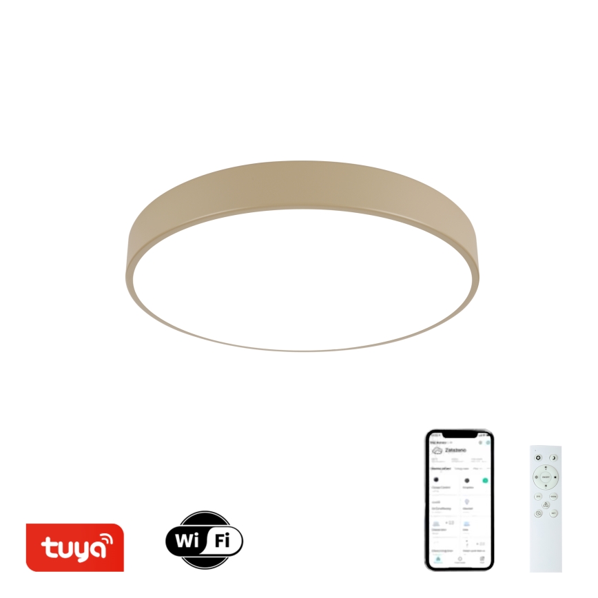 Brilagi - Ściemnialna lampa sufitowa LED POOL SMART LED/48W/230V 3000-6000K Ø 40 cm Wi-Fi Tuya beżowa + pilot zdalnego sterowania