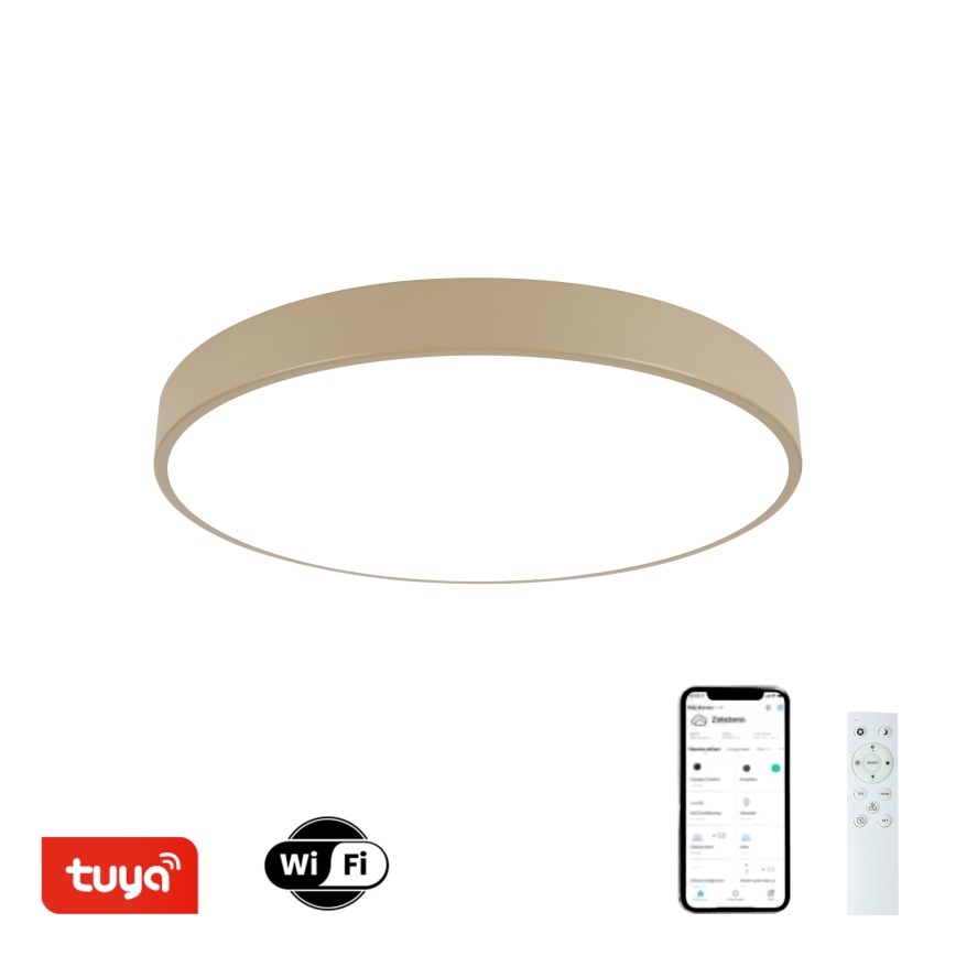 Brilagi - ściemnialna lampa sufitowa LED POOL SMART LED/60W/230V 3000-6000K Ø 50 cm Wi-Fi Tuya beżowa + pilot zdalnego sterowania